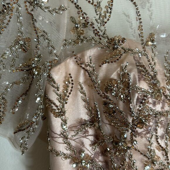 Mac Duggal EMBELLISHED ILLUSION CAP SLEEVE A LINE GOWN pageant dress size 4 - Picture 8 of 13